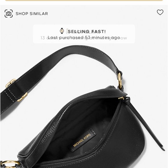 Michael Kors Black Leather Crossbody Bag - Picture 2 of 6